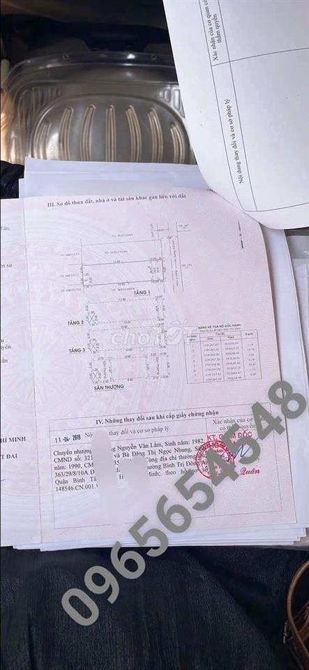 BÁN NHÀ ĐẸP 4 TẦNG Q BÌNH TÂN TPHCM 6 tỷ 150 triệu (TL) FULL NỘI THẤT