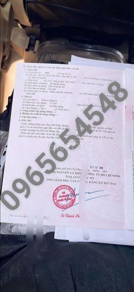 BÁN NHÀ ĐẸP 4 TẦNG Q BÌNH TÂN TPHCM 6 tỷ 150 triệu (TL) FULL NỘI THẤT