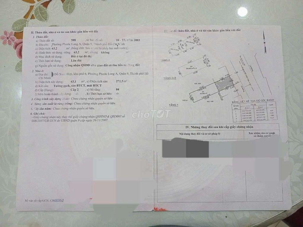 chủ gửi bán gấp mặt tiền Đỗ Xuân Hợp