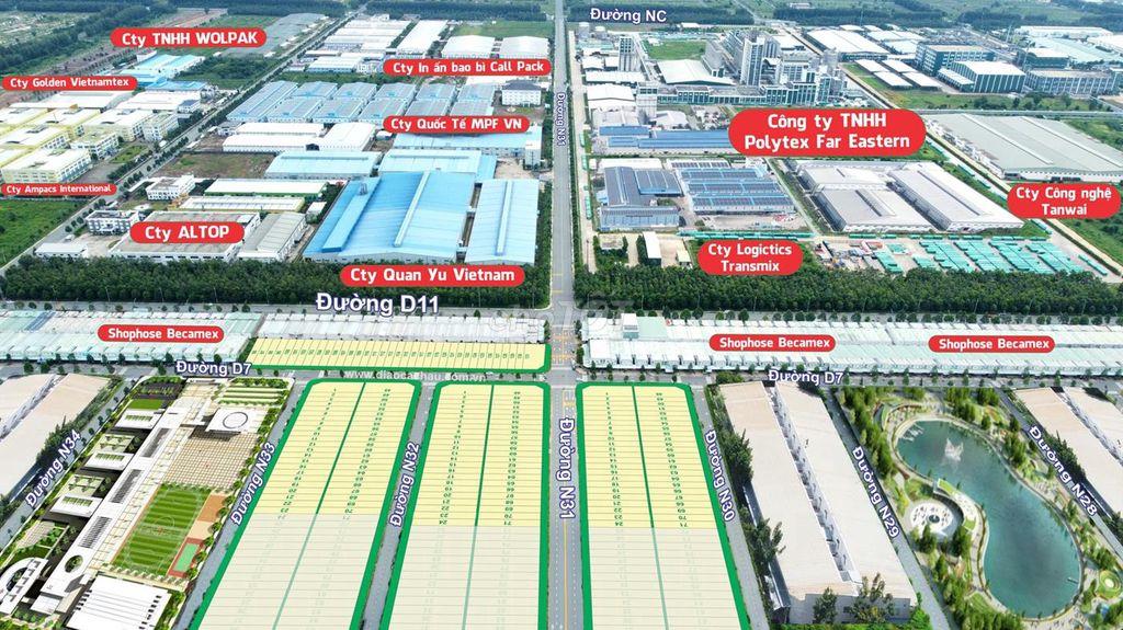 Đất chính chủ ngay MT đường D7, KCN polytex Bàu Bàng