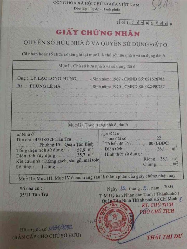 NHÀ RIÊNG SỔ HỒNG CẦN BÁN