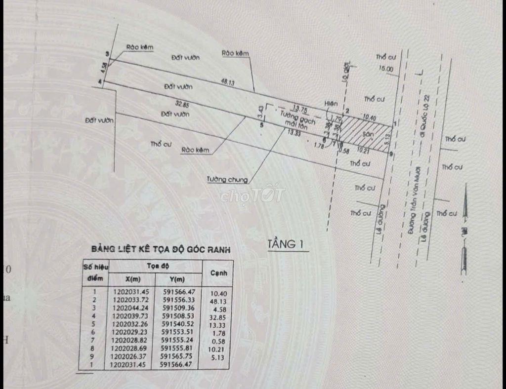 Cho thuê đất mặt tiền Trần Văn Mười, Hóc Môn