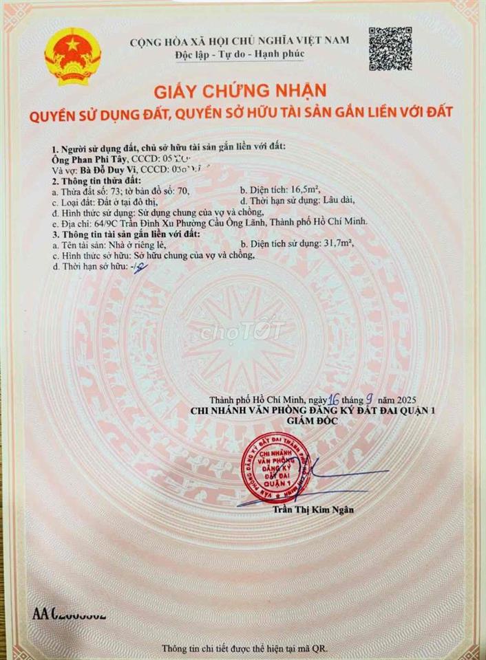 Chính Chủ Bán Nhà Hẻm Trần Đình Xu Quận 1 - 16.5m2 - Sổ Hồng Riêng (Mi