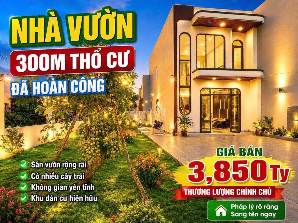🏡BIỆT THỰ SÂN VƯỜN 300M2 THỔ CƯ - 13x23M - CHỈ 3 TỶ 850 TRIỆU