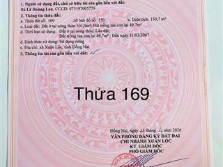 LÔ ĐẤT THỔ CƯ MẶT TIỀN DT763 KINH DOANH SẦM UẤT,XUÂN LỘC,ĐỒNG NAI 