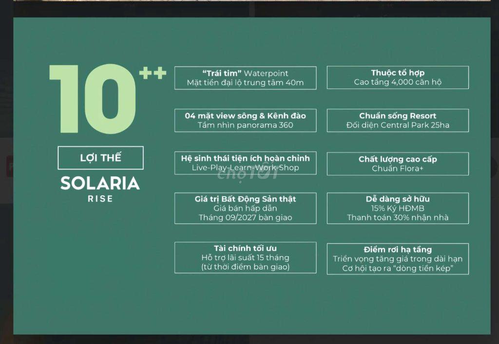 Căn hộ Solaria Rise chuẩn resort