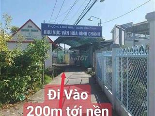 Nền Đẹp Nở Hậu Hẻm Tổ 3 Rạch Phố Đường Đinh Công Chánh P. Long Tuyền.