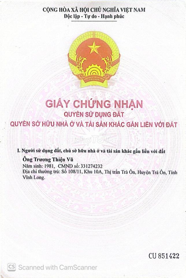 Đất vườn tại Khu 4 Thị Trấn Trà Ôn