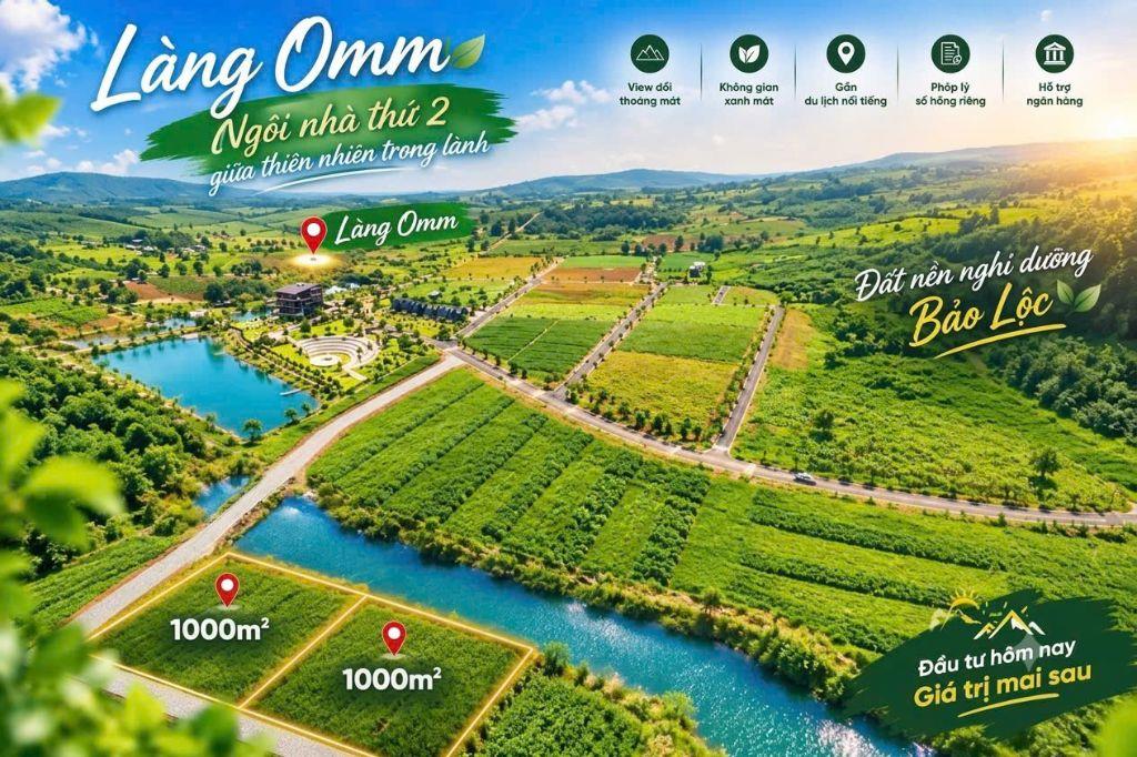 Đất Làng OMM Bảo Lộc 1.000m² – Sổ sẵn, giá chỉ 2,3 triệu/m² 