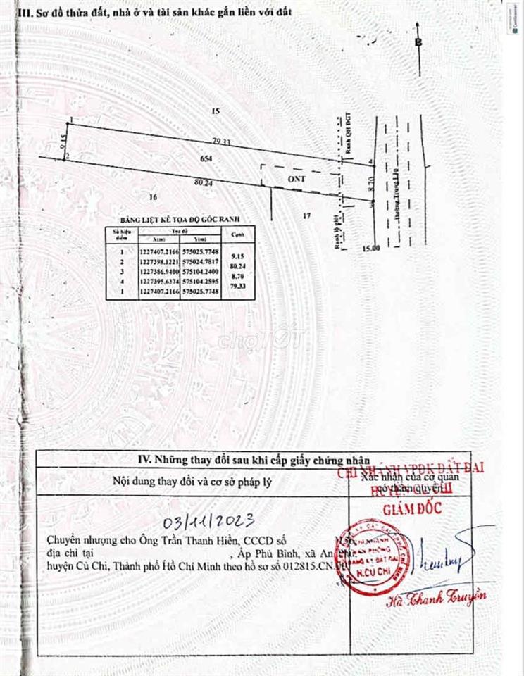 BÁN 708,3M² ĐẤT MT 8M ĐƯỜNG TRUNG LẬP – CỦ CHI