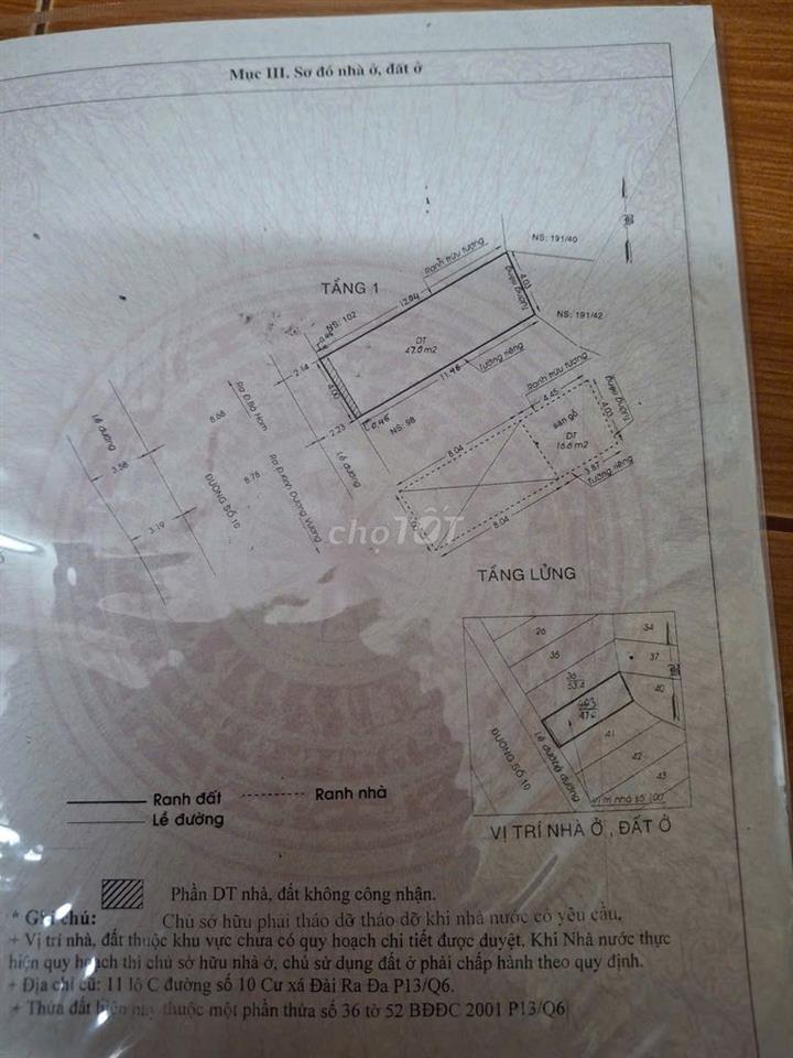 bán CẶP NHÀ LIỀN KỀ Số 100 + 102 Đường số 10, P.13, Q.6 cũ