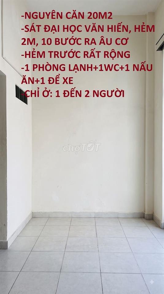 NGUYÊN CĂN ÂU CƠ 20M2, SÁT ĐH VĂN HIẾN, AN NINH