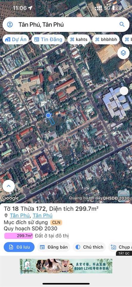 Bán gấp 300m2 thổ cư khu vực trung tâm phường