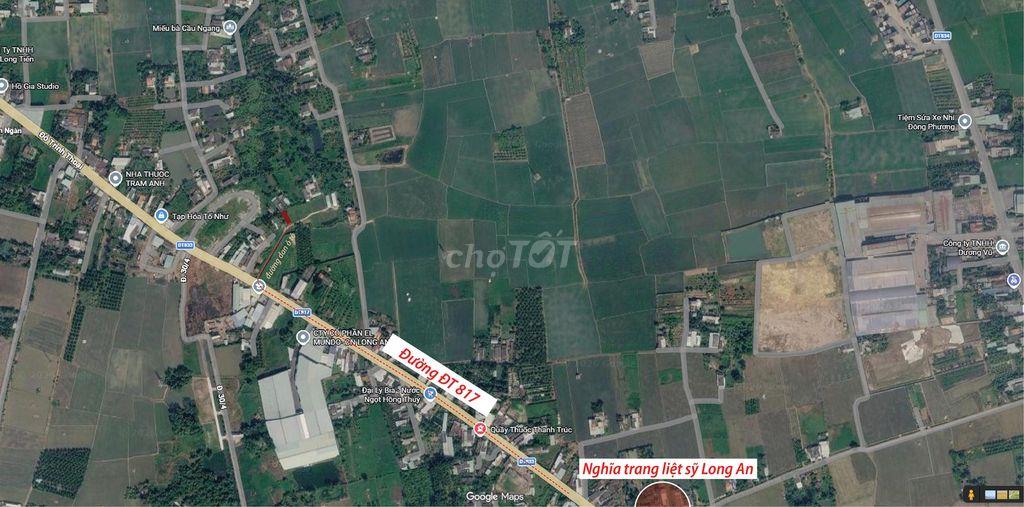 Bán lô đất 100m² – Thổ cư –  3 mặt thoáng (10p từ TT. Tân An- Long An)