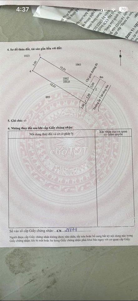 Bán nền thổ cư vị trí đẹp (100m2), sổ riêng, tỉnh lộ 832, xã Bình Đức