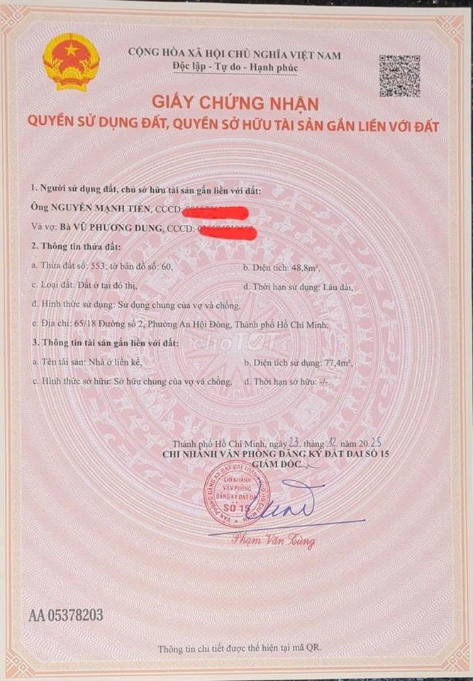 Bán nhà Gò Vấp mới xây 53,3m2x3T; có04 ngủ, đã đủ nội thất giá 5,98 tỷ