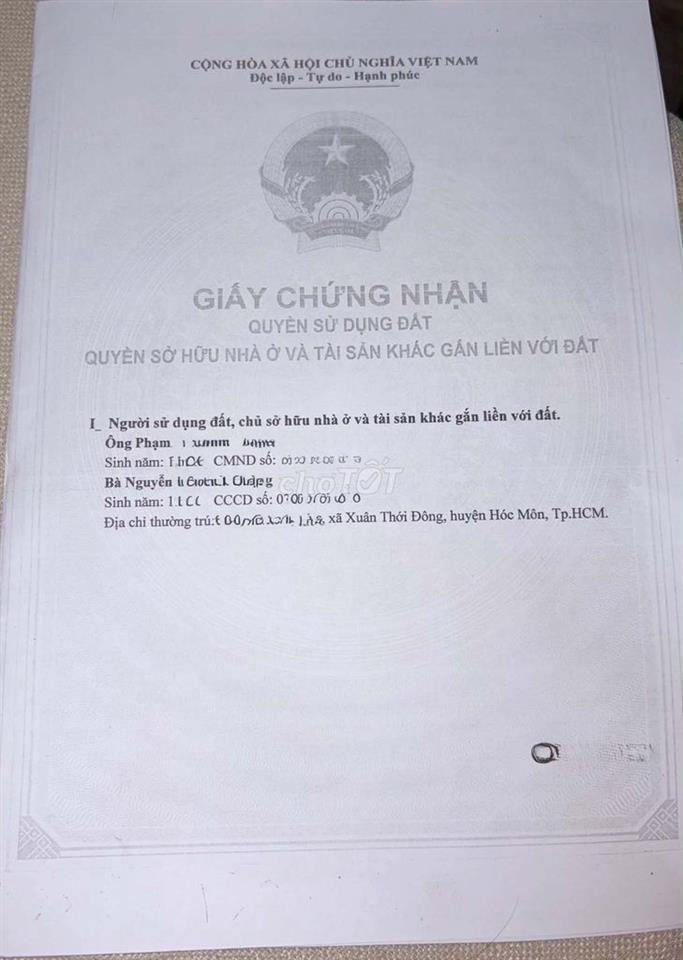 Bán nhà riêng, gần chợ Đầu Mối, bến xe An Sương, Ngã 4 Trung Chánh