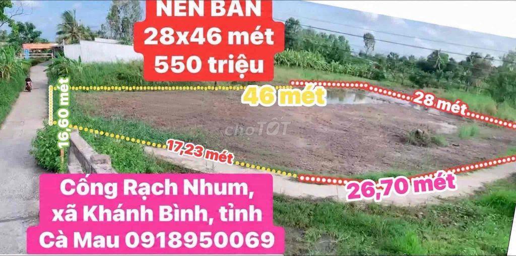 BÁN ĐẤT NỀN 2 mặt tiền lộ tuyến Sông Đốc - Cà Mau