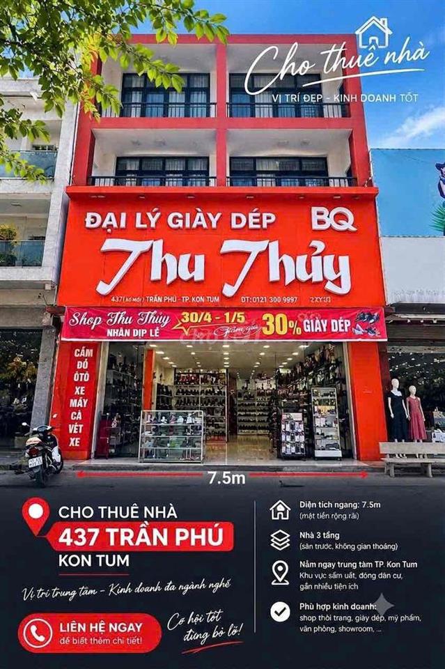 🏠 CHO THUÊ NHÀ MẶT TIỀN 437 TRẦN PHÚ – KON TUM 🏠