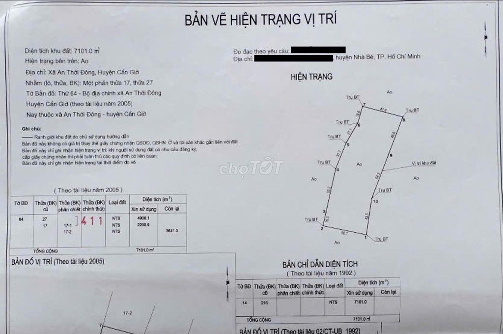 Bán Đất 7101m2 giá 14.2 tỷ tại Xã An Thới Đông Huyện Cần Giờ TP.HCM
