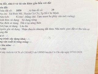 Bán gấp đất thổ cư ở Huyện Củ Chi, Xã Bình Mỹ