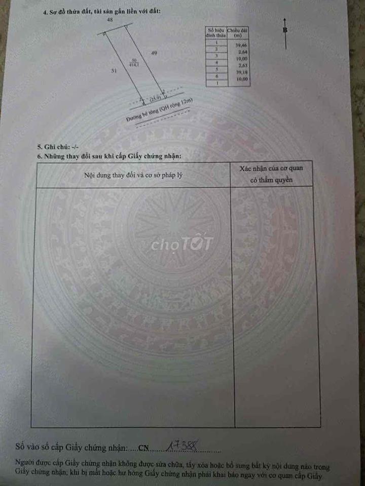 chính chủ bán đất khu dân cư hiện hữu