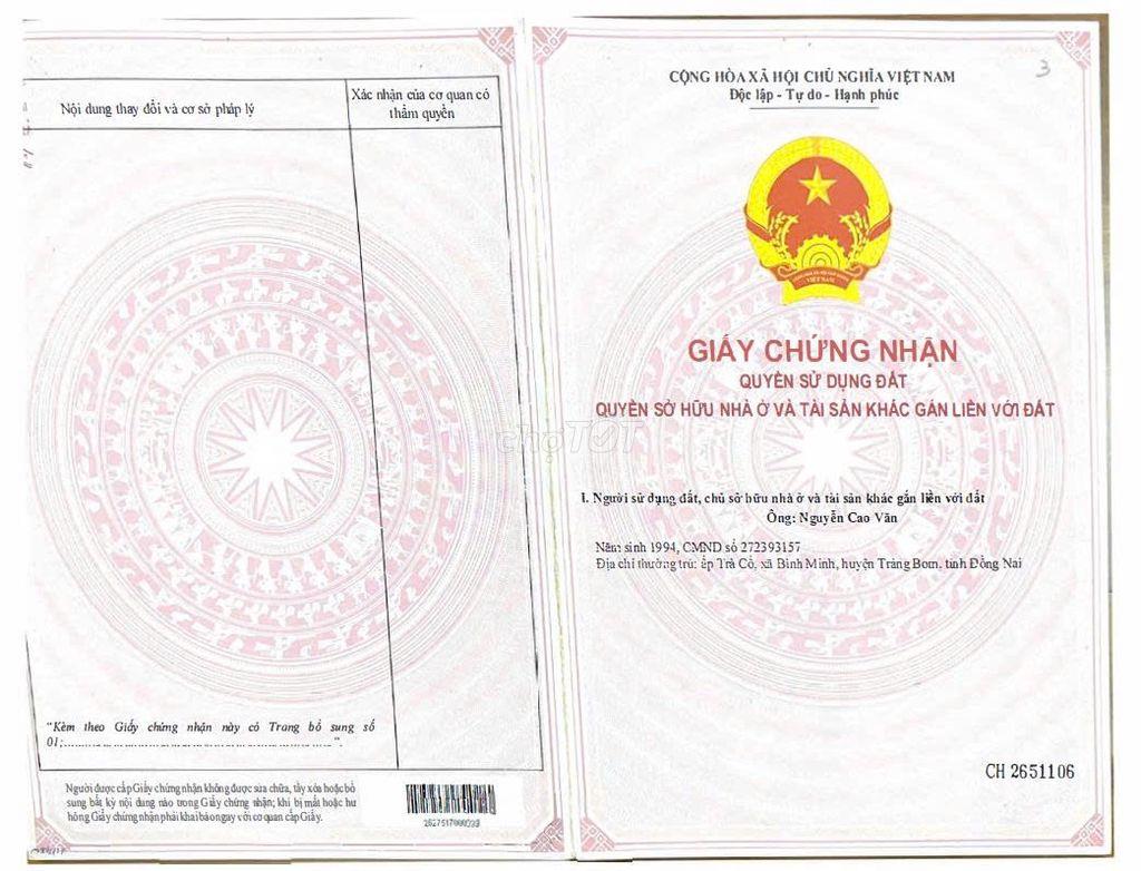 CHÍNH CHỦ CẦN BÁN LÔ ĐẤT TÂY HÒA 5