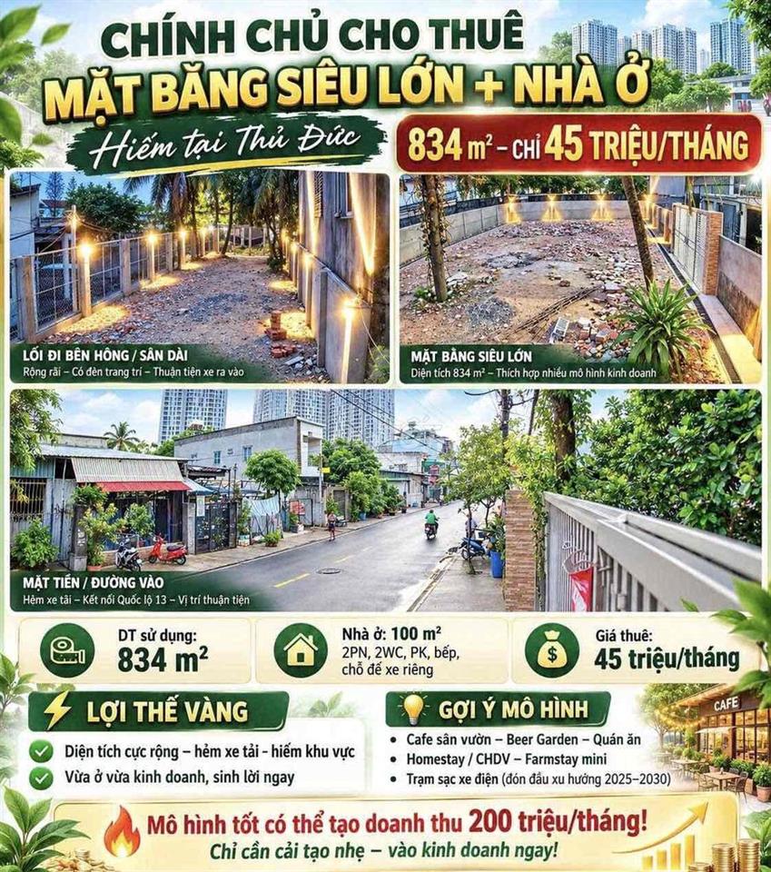 🔥 THỦ ĐỨC – CHO THUÊ MẶT BẰNG KẾT HỢP NHÀ Ở | QUỐC LỘ 13 – HIỆP BÌNH P
