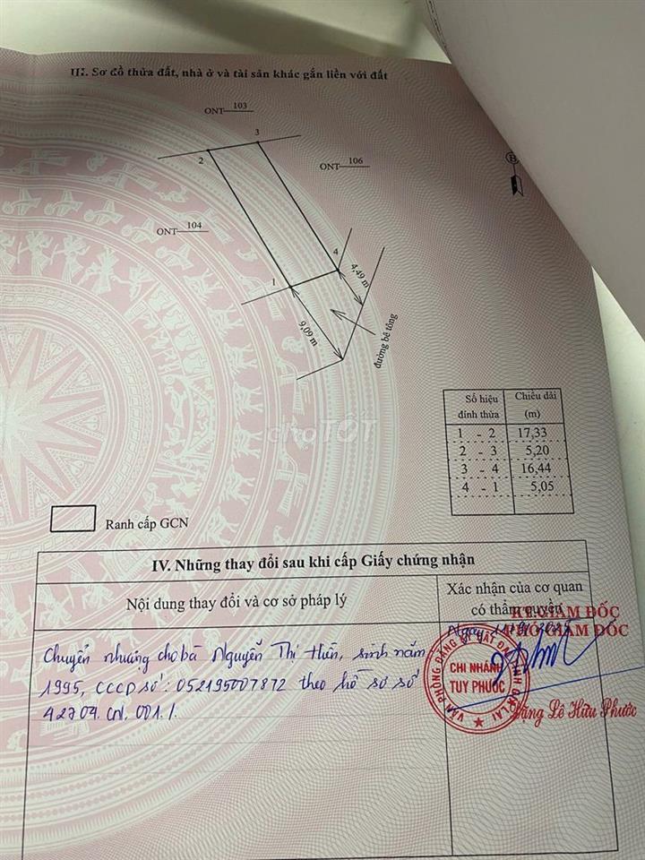 CẦN BÁN LÔ ĐẤT GIANG BẮC , PHƯỚC HIỆP, TUY PHƯỚC BẮC, GIA LAI ( MỚI)