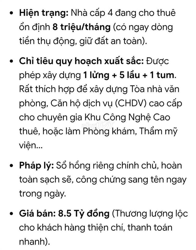 Chính chủ chào bán nhà Mặt tiền 
