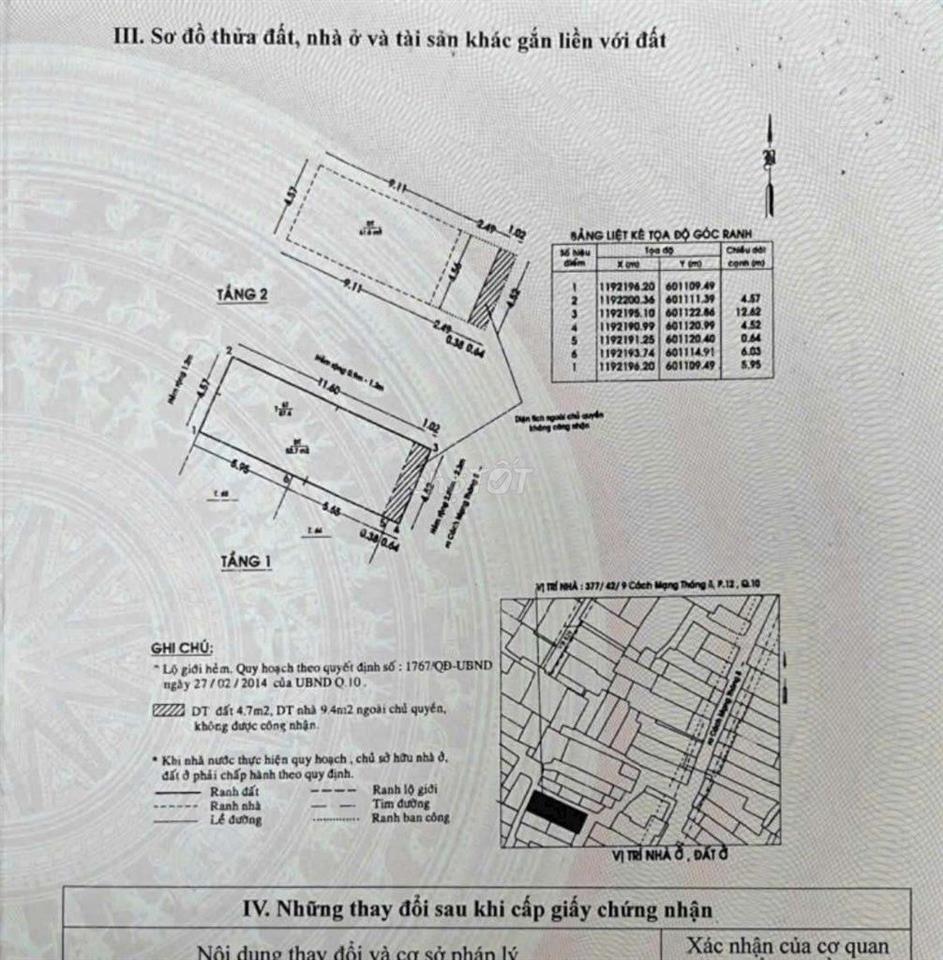 Nhà Cách Mạng Tháng 8 P12 Quận 10 53m2 đất 2 tầng lâu Sổ hồng