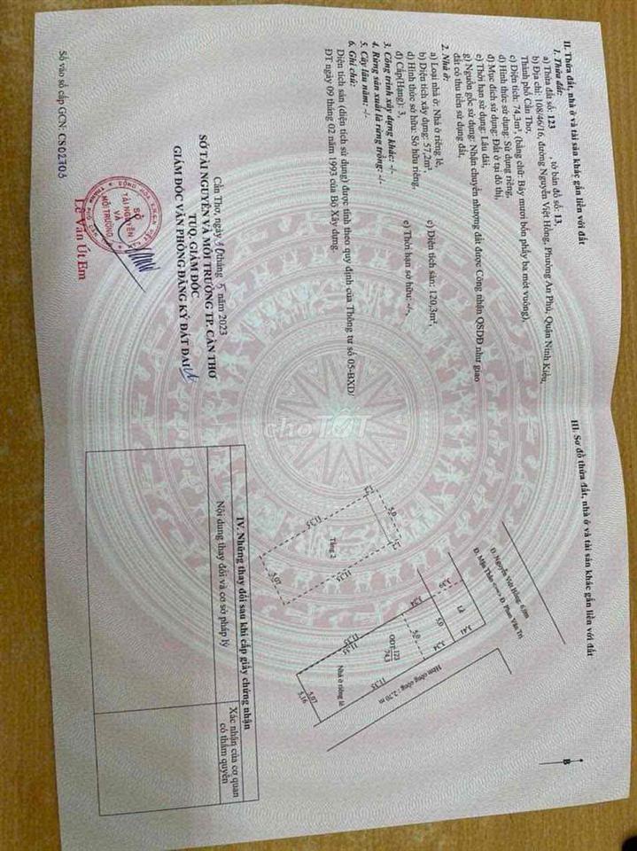 Bán nhà Mặt Tiền Căn góc 35 nguyễn Việt Hồng Cần thơ