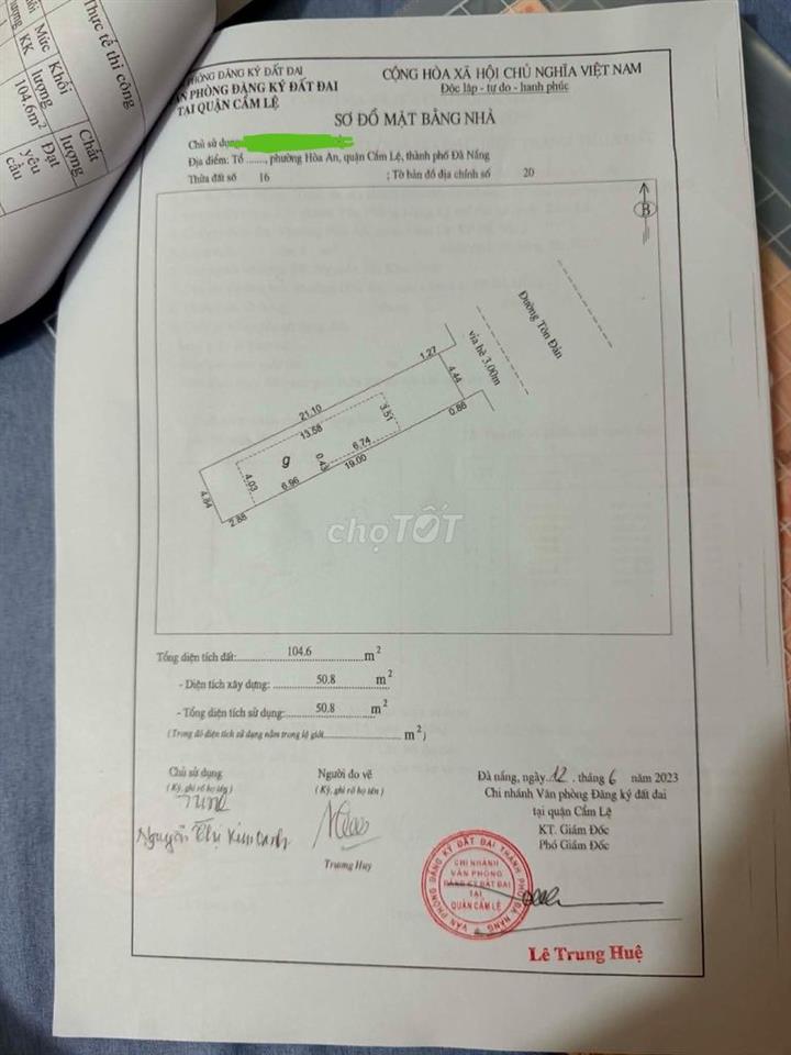 MT Tôn Đản 104,6m² – ngang 5m – đường 7,5m – nhà số đẹp Phát Lộc