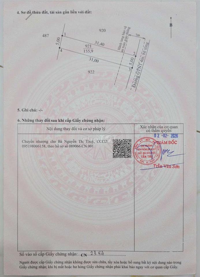 đất thổ cư 100% tại Lạc Tấn, Tân Trụ, Long An