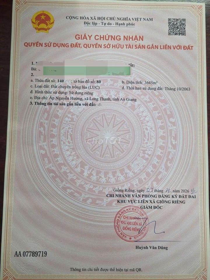 Bán đất trồng khoai, 3645m2
