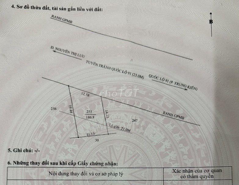 BÁN ĐẤT MẶT TIỀN TUYẾN TRÁNH THỐT NỐT (QL91) - THUẬN HƯNG, CẦN THƠ