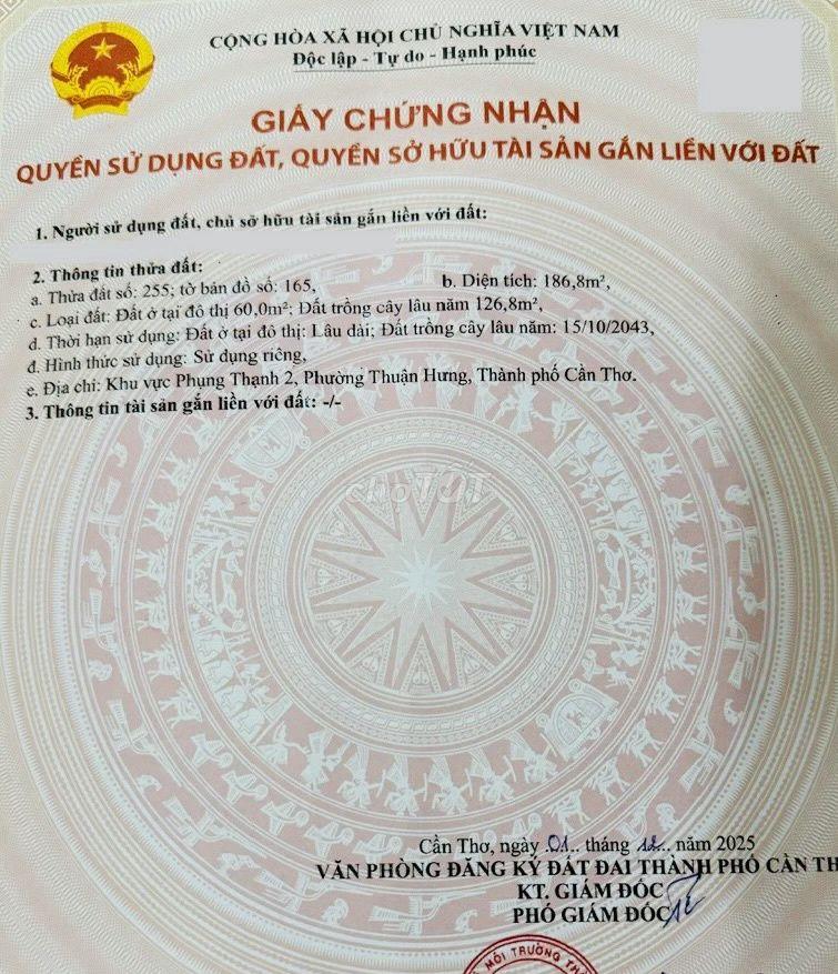 BÁN ĐẤT MẶT TIỀN TUYẾN TRÁNH THỐT NỐT (QL91) - THUẬN HƯNG, CẦN THƠ