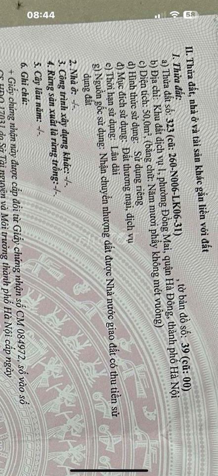 đất dịch vụ đồng mai