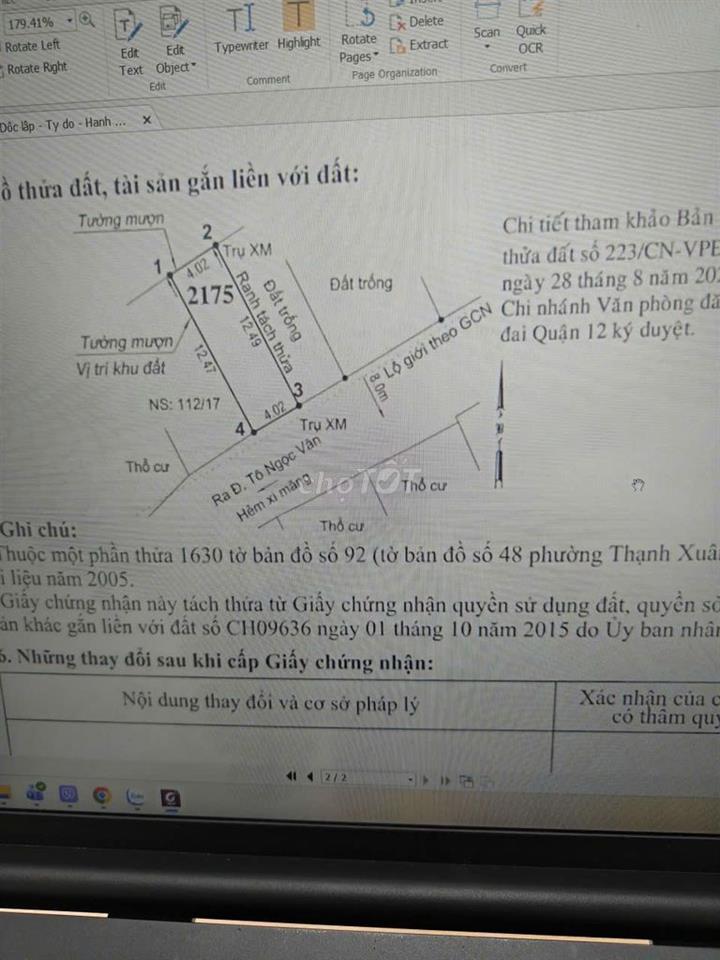 Cần bán đất thổ cư 4.02x12.5m  hẻm 112 đường thạnh xuân 22, TPHCM