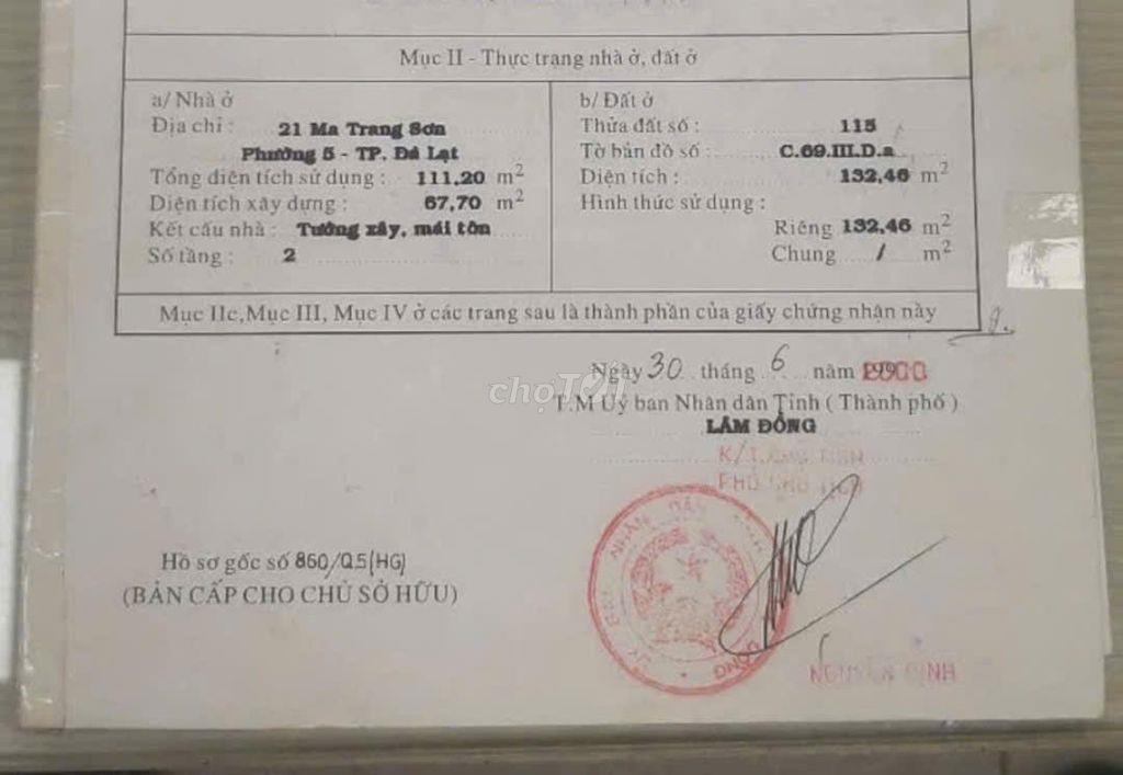 Bán đất trung tâm Đà Lạt, đường Ma Trang Sơn, P.5, lô góc 2 mặt tiền
