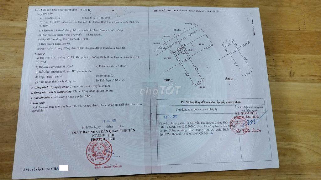 bán nhà số đường 19 ,bình hưng hoà a ,bình tân 