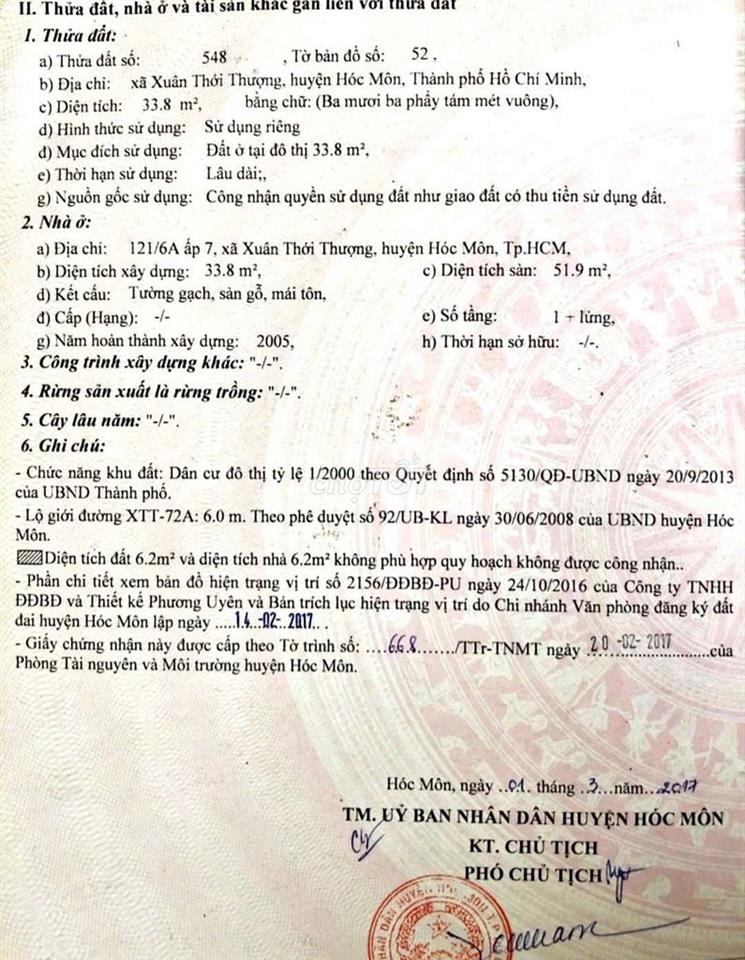 chính chủ bán lỗ nhà Hóc Môn 400tr, có sổ hồng riêng, gần Bà Điểm