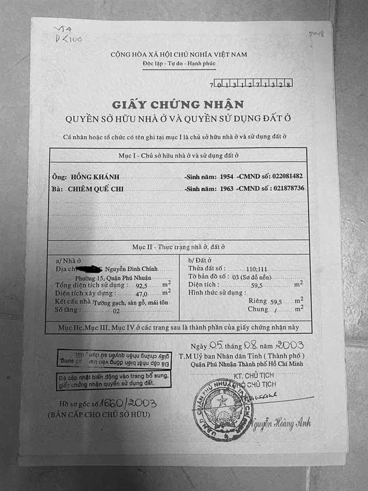 nhà bán HXH Nguyễn Đình Chính, phường Cầu Kiệu