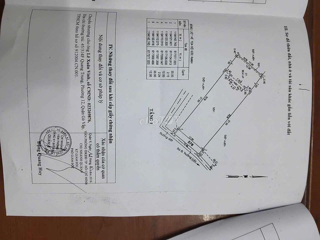 Bán nhà hẻm 123 Trường Lưu