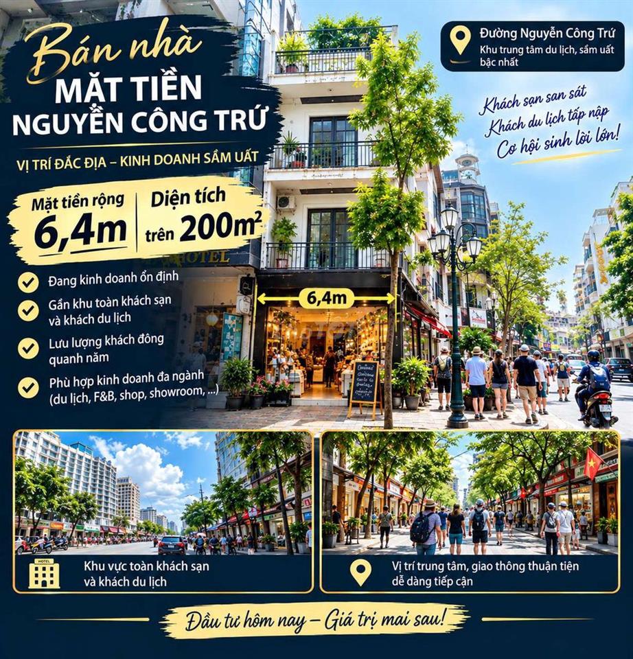 🏡 CHÍNH CHỦ BÁN NHÀ MẶT TIỀN NGUYỄN CÔNG TRỨ – QUỸ ĐẤT TRÊN 200M²