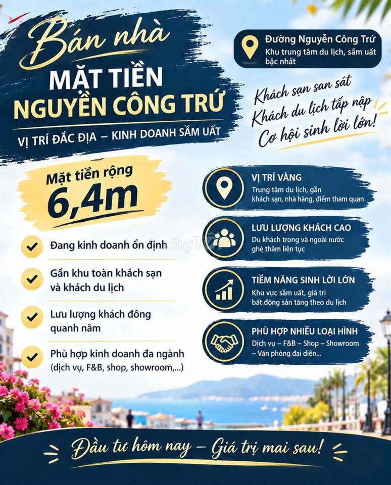 🏡 CHÍNH CHỦ BÁN NHÀ MẶT TIỀN NGUYỄN CÔNG TRỨ – QUỸ ĐẤT TRÊN 200M²
