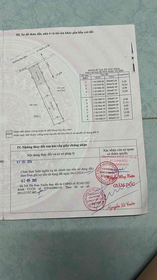 bán đất mặt tiền đường Tân Liêm xây dựng villa sổ hồng riêng 5x33
