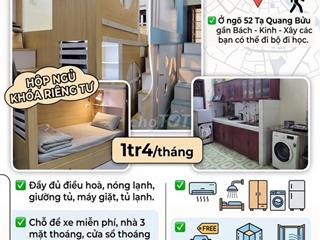 Cho thuê hộp ngủ sleep box Bách - Kinh - Xây, Đại Học Mở, Hai Bà Trưng