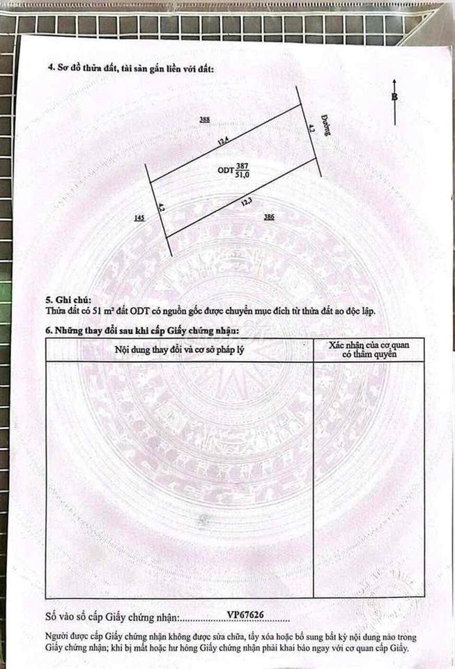 Bán đất Xóm Giữa An Duyên phường Thành Nam