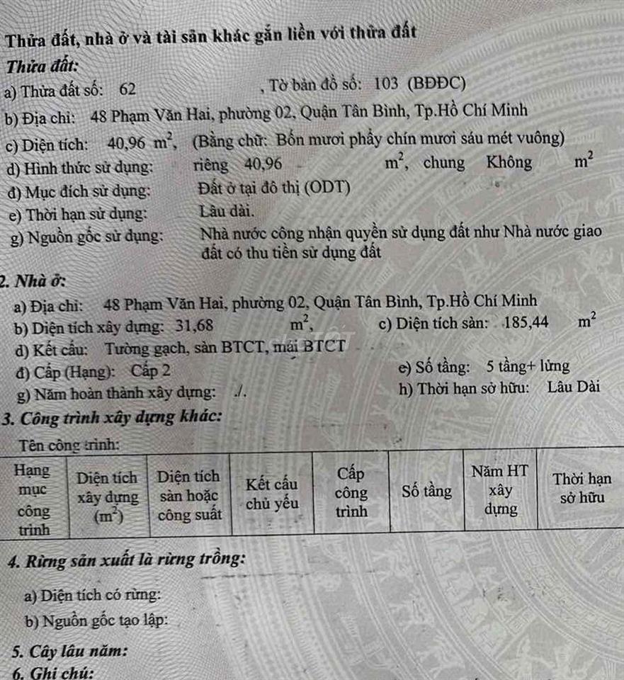 Bán nhà MT Phạm Văn Hai
